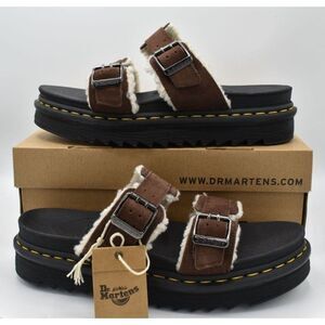 Dr Martens Mens Size 14 Myles Brown Suede Buckle Slide Sandals Shoes